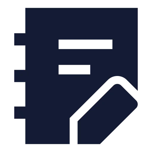 Notebook Pen Icon in Solid Sharp style