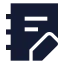 Notebookpen icon with solid sharp style