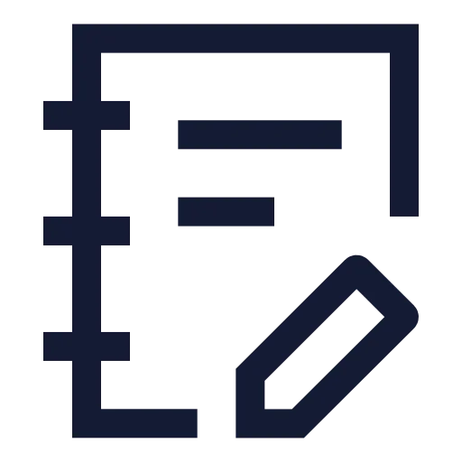 Notebook Pen Icon in Stroke Sharp style