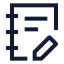 Notebookpen icon with stroke sharp style