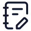 Notebookpen icon with stroke standard style