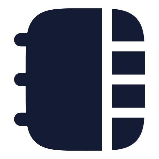 Notebook Tabs Icon in Solid Rounded style