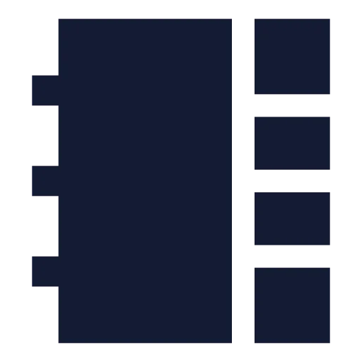 Notebook Tabs Icon in Solid Sharp style