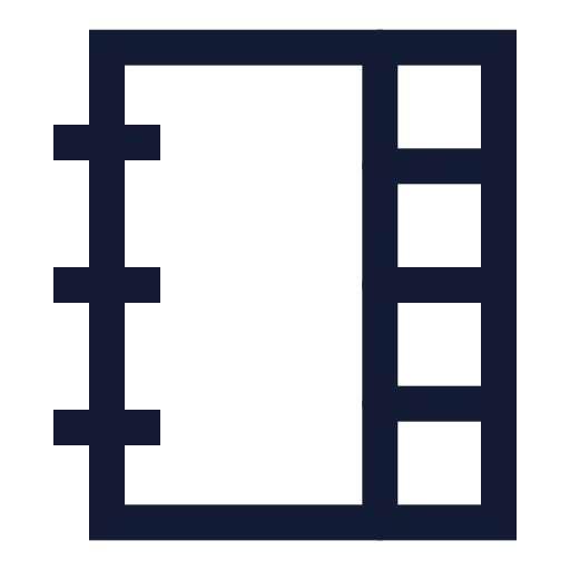 Notebook Tabs Icon in Stroke Sharp style