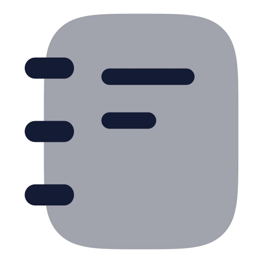 Notebook Text Icon in Bulk Rounded style