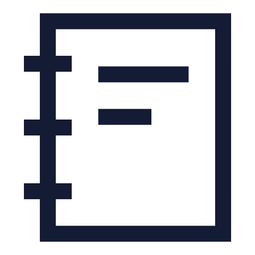 Notebook Text Icon in Stroke Sharp style