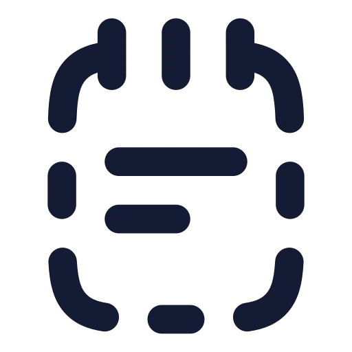 Notepad Text Dashed Icon in Solid Rounded style