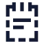 Notepadtextdashed icon with solid sharp style