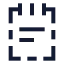 Notepadtextdashed icon with stroke sharp style