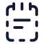 Notepadtextdashed icon with stroke standard style