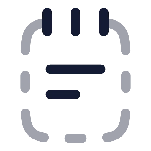 Notepad Text Dashed Icon in Twotone Rounded style