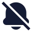 Notificationoff icon with solid sharp style
