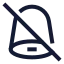 Notificationoff icon with stroke sharp style