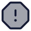 Octagonalert icon with duotone standard style