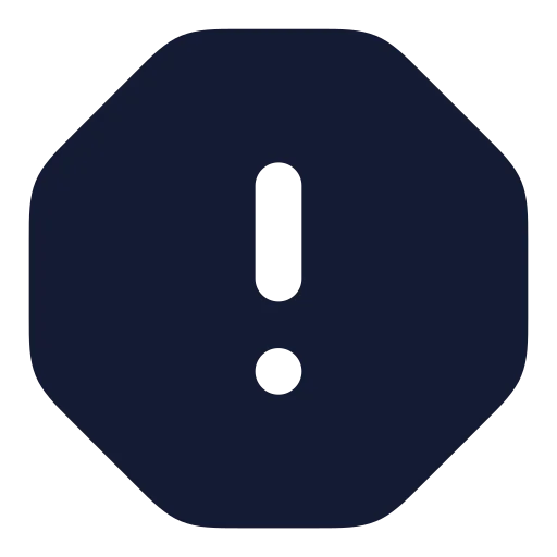 Octagon Alert Icon in Solid Rounded style
