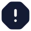 Octagonalert icon with solid rounded style