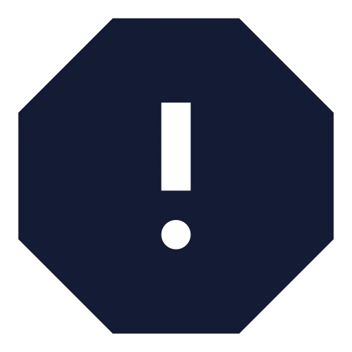 Octagon Alert Icon in Solid Sharp style