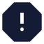 Octagonalert icon with solid sharp style