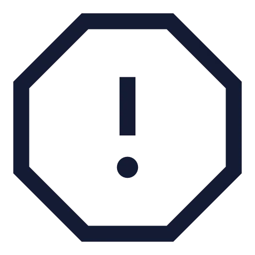 Octagon Alert Icon in Stroke Sharp style