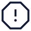 Octagonalert icon with stroke sharp style