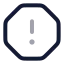 Octagonalert icon with twotone rounded style