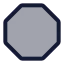 Octagon icon with duotone standard style