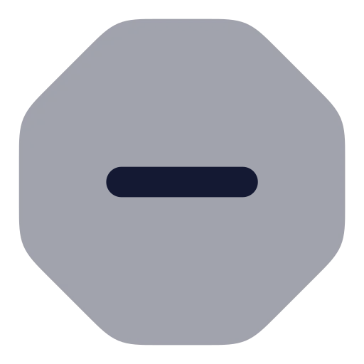 Octagon Minus Icon in Bulk Rounded style