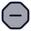 Octagonminus icon with duotone rounded style