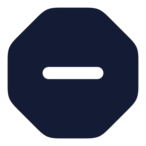 Octagon Minus Icon in Solid Rounded style