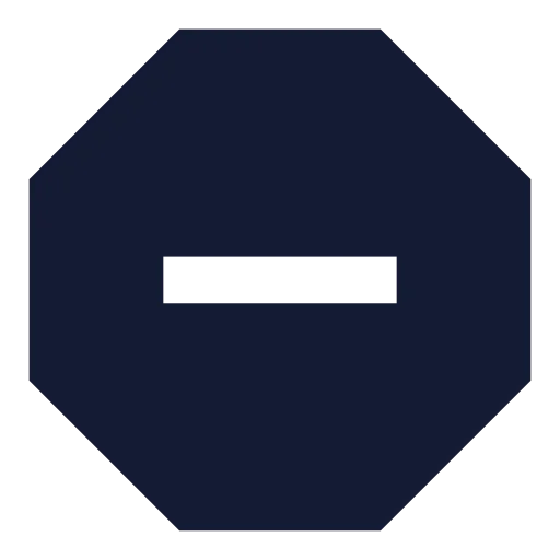 Octagon Minus Icon in Solid Sharp style