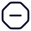 Octagonminus icon with stroke rounded style