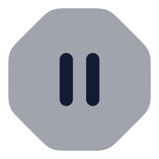 Octagon Pause Icon in Bulk Rounded style