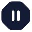 Octagonpause icon with solid rounded style