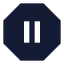 Octagonpause icon with solid sharp style