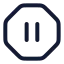Octagonpause icon with stroke rounded style
