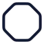 Octagon icon with stroke rounded style