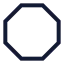 Octagon icon with stroke sharp style