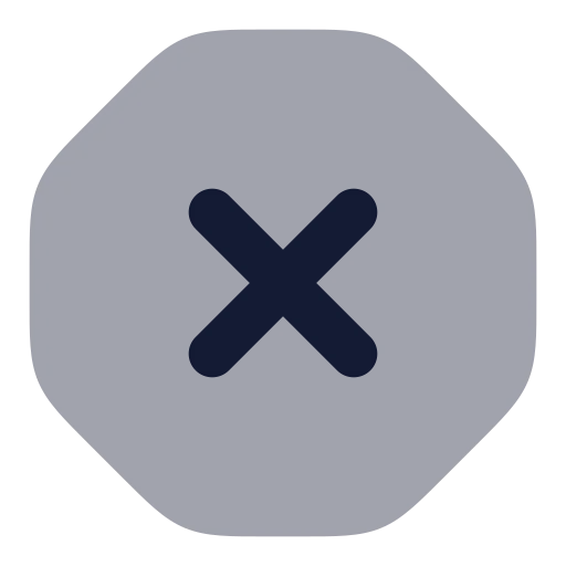 Octagon X Icon in Bulk Rounded style