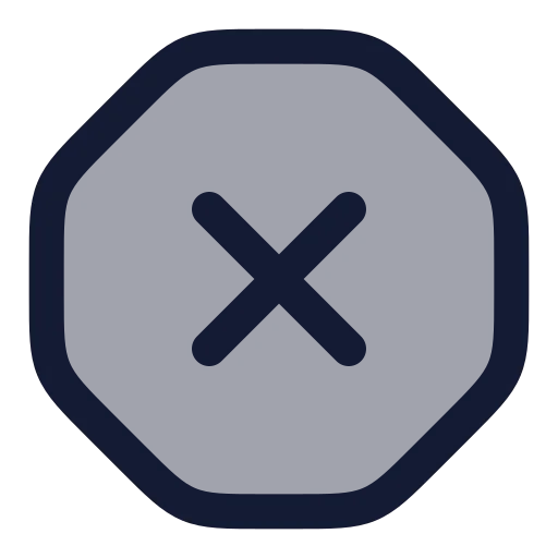 Octagon X Icon in Duotone Rounded style