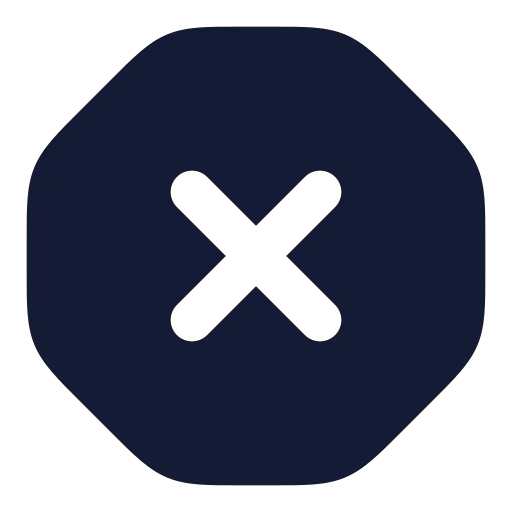 Octagon X Icon in Solid Rounded style