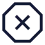 Octagonx icon with stroke sharp style