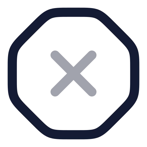 Octagon X Icon in Twotone Rounded style
