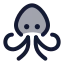 Octopus icon with duotone rounded style