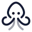 Octopus icon with twotone rounded style