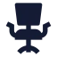 Officechair icon with solid sharp style