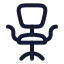 Officechair icon with stroke rounded style