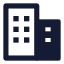 Office icon with solid sharp style