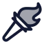 Olympictorch icon with duotone rounded style