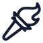 Olympictorch icon with stroke rounded style