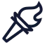 Olympictorch icon with stroke sharp style
